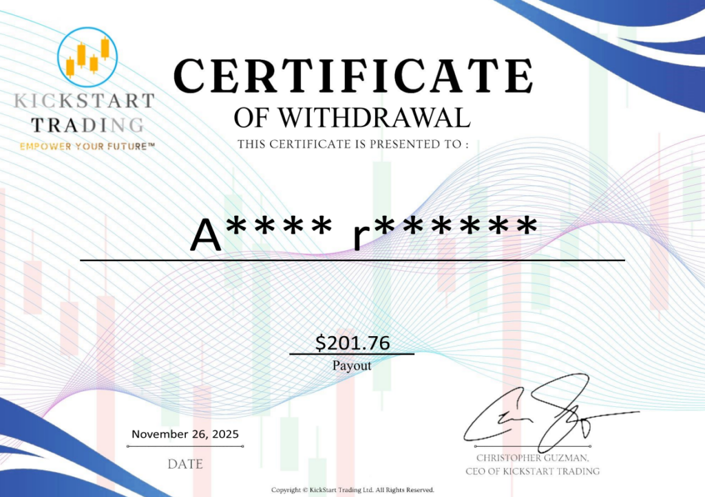 Verified payout certificate