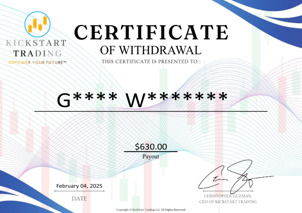 Verified payout certificate